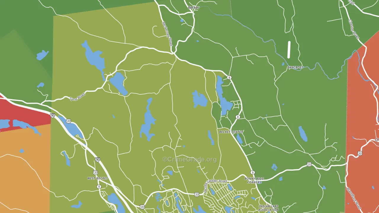 Becket, MA Map of Theft Rates