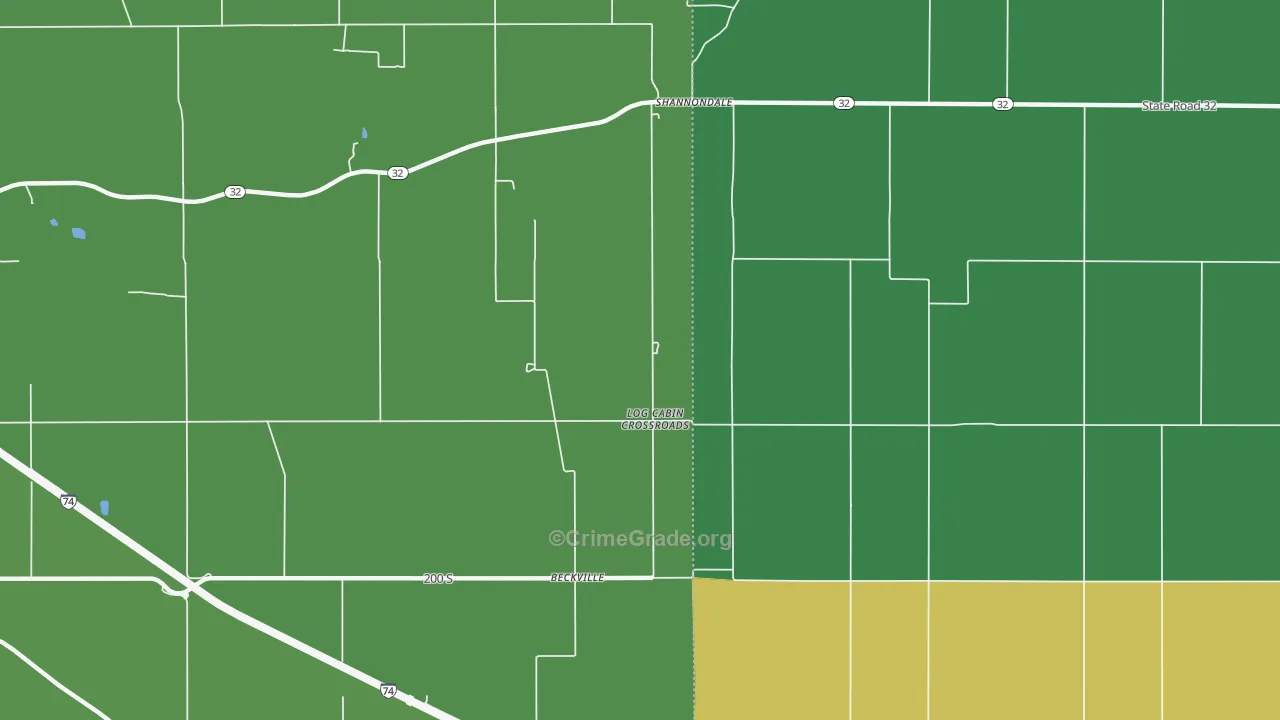 Beckville, IN Map of Theft Rates
