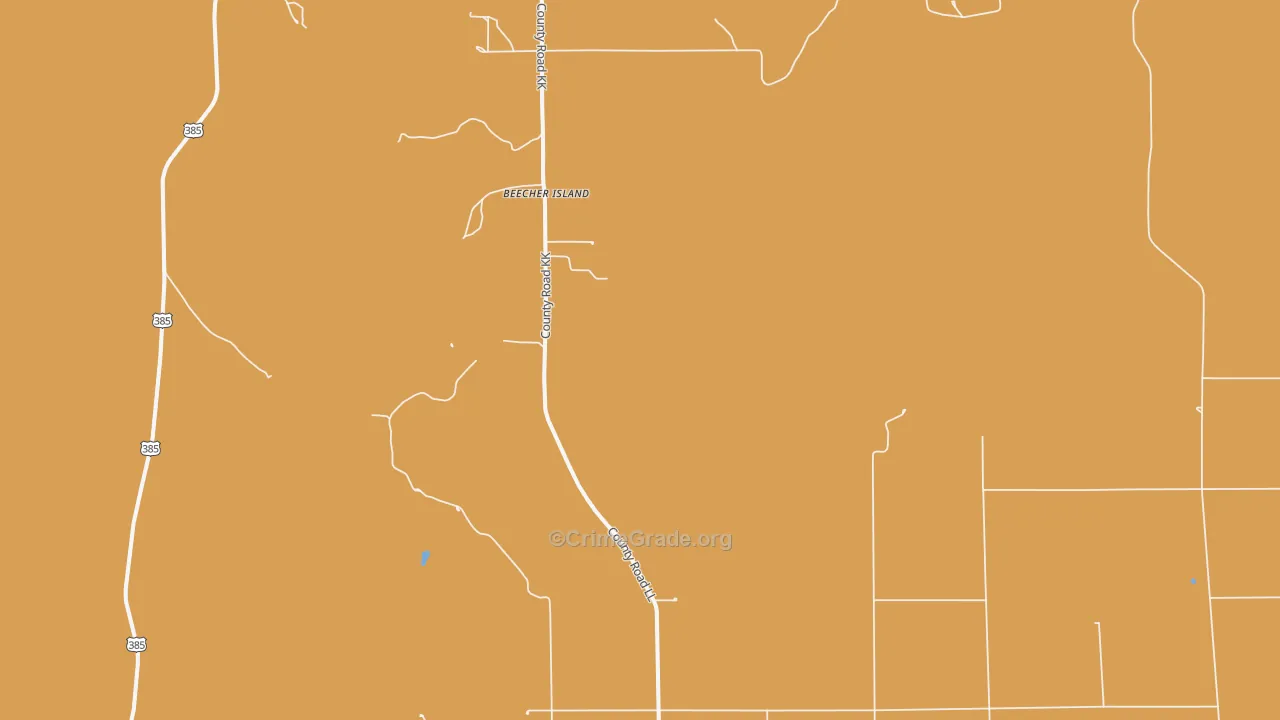 Beecher Island, CO Map of Theft Rates