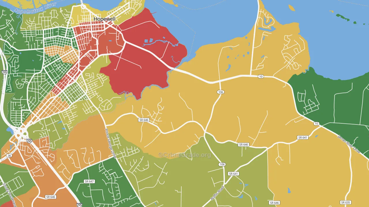 Beechwood Manor, VA Map of Theft Rates
