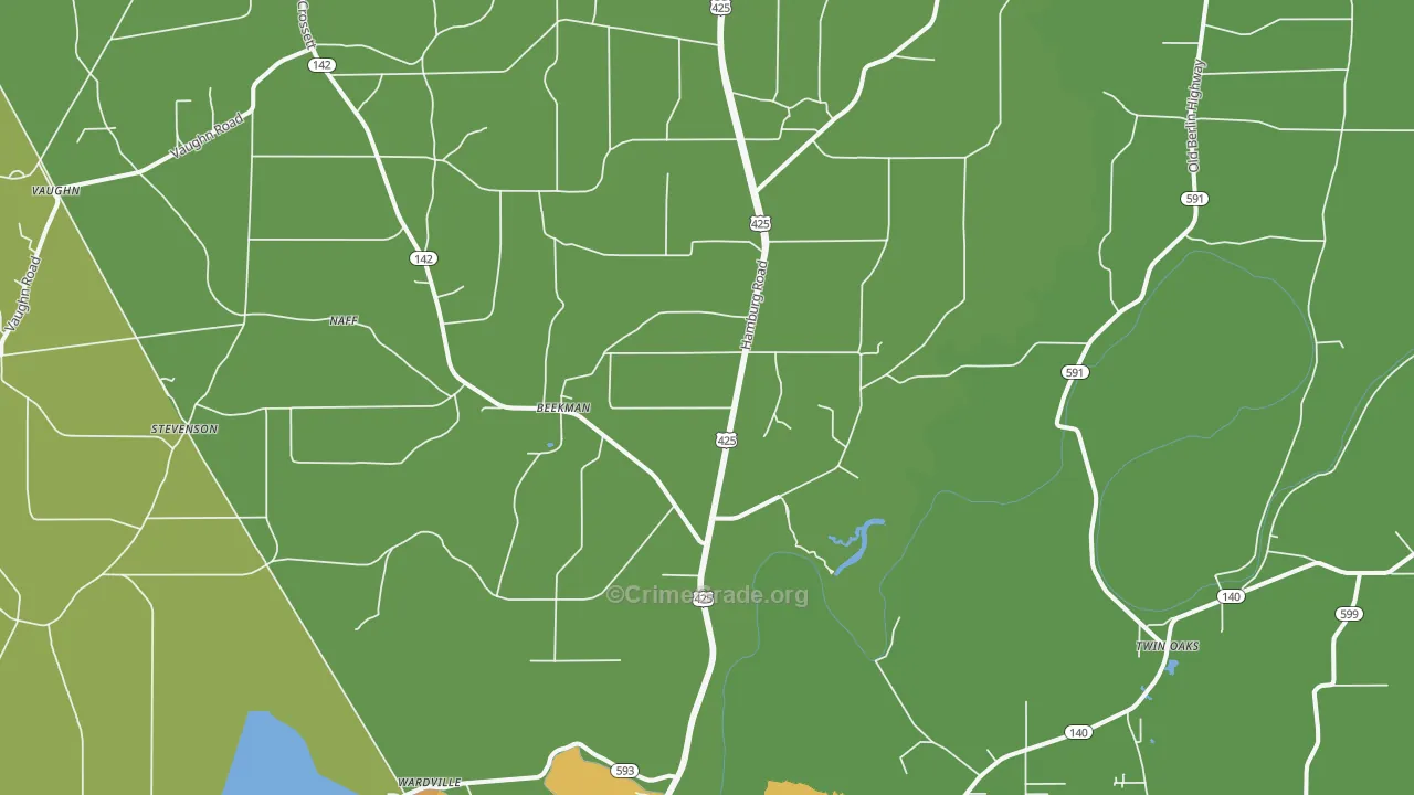 Beekman, LA Map of Theft Rates