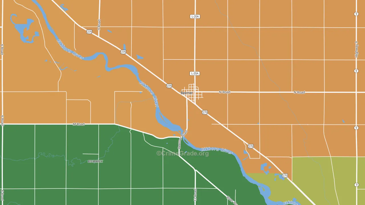 Beemer, NE Map of Theft Rates