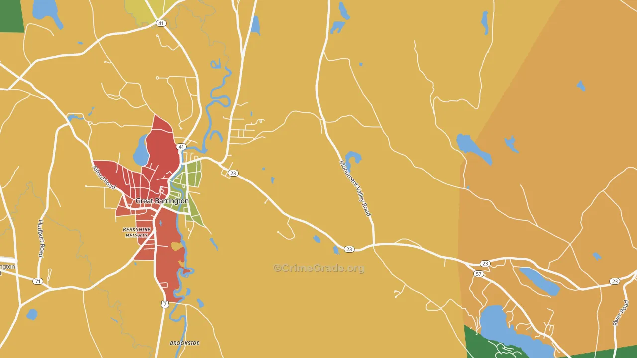 Belcher Square, MA Map of Theft Rates