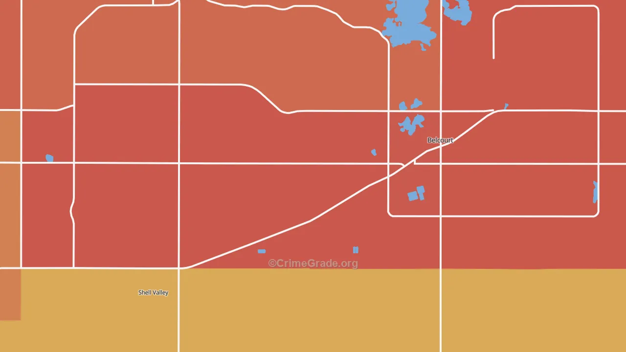 Belcourt, ND Map of Theft Rates