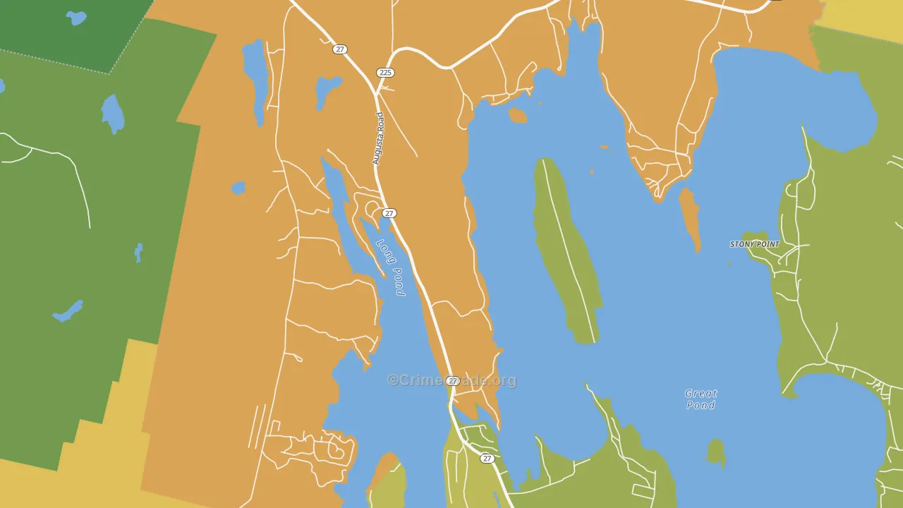 Belgrade Lakes, ME Map of Theft Rates