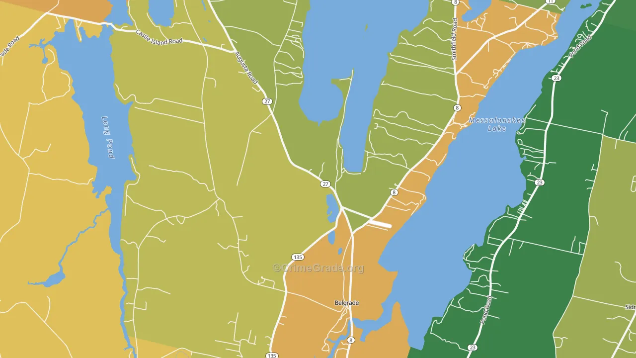 Belgrade, ME Map of Theft Rates