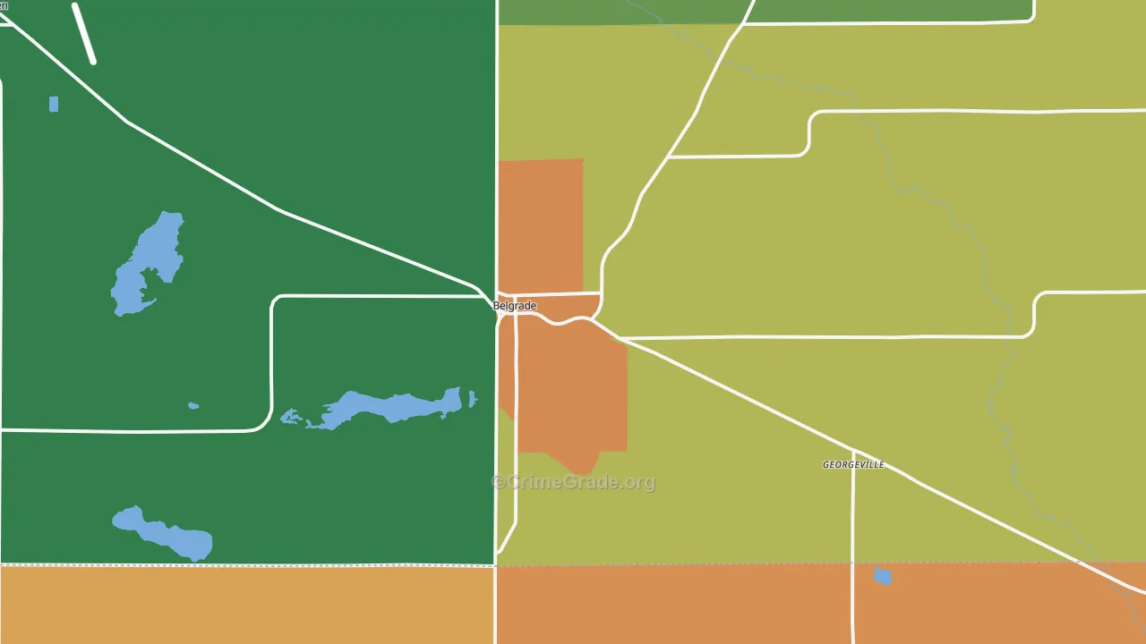 Belgrade, MN Map of Theft Rates