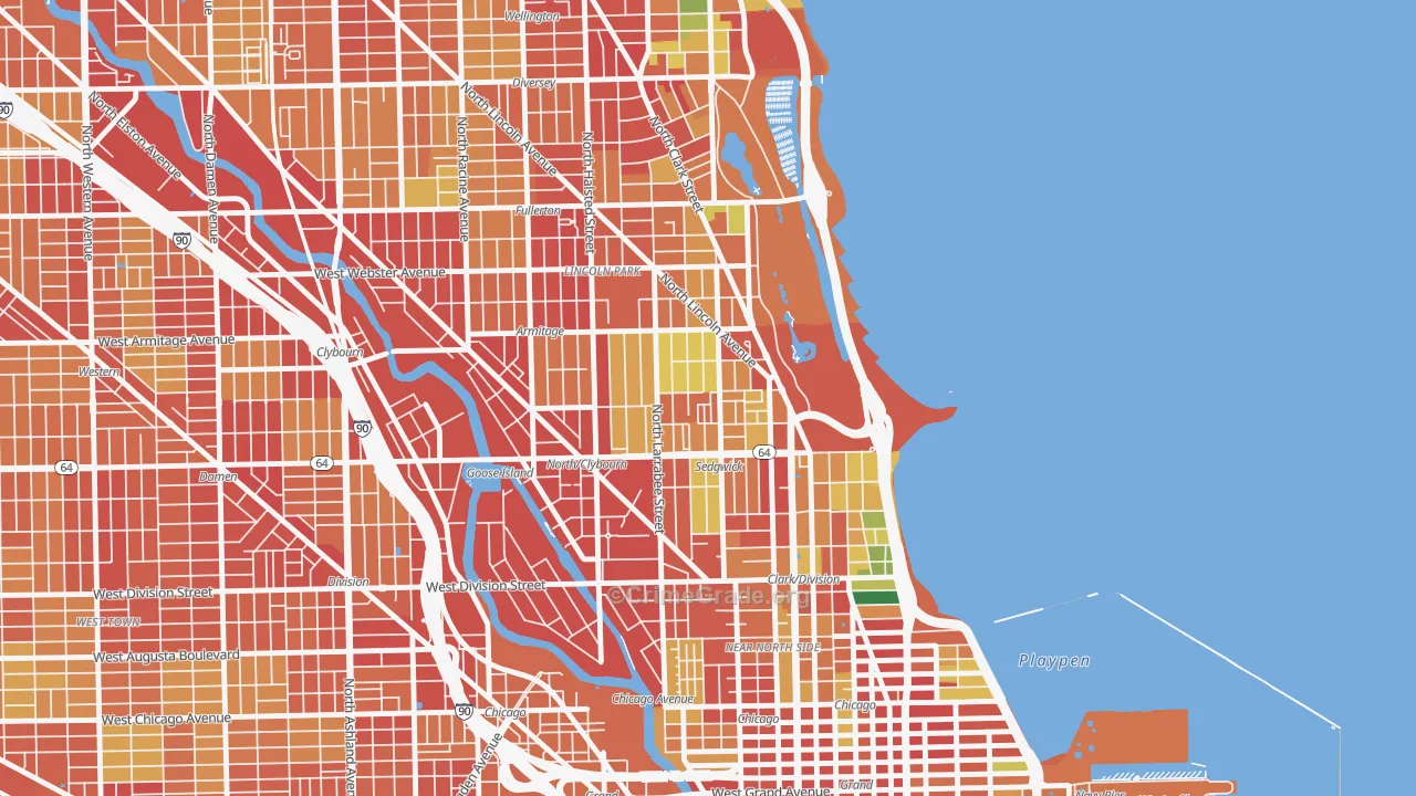 Belgravia Terrace, Chicago, IL Map of Theft Rates