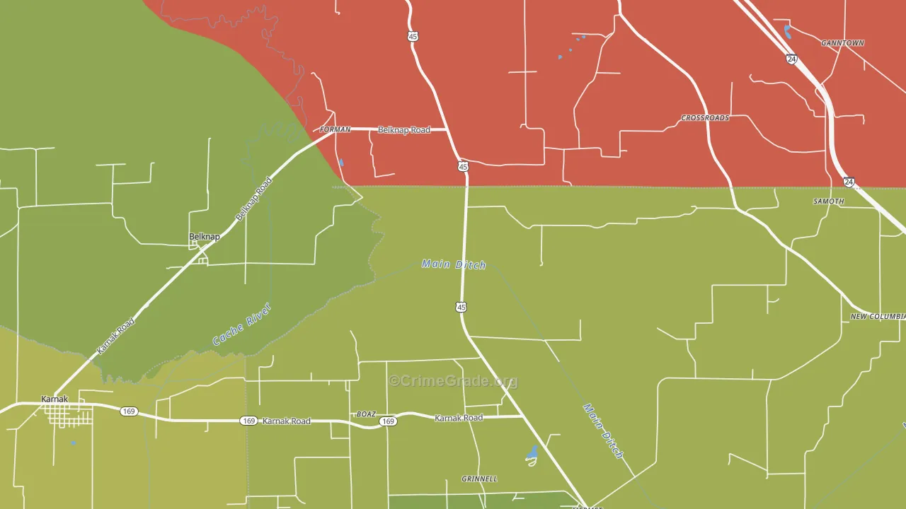 Belknap, IL Map of Theft Rates
