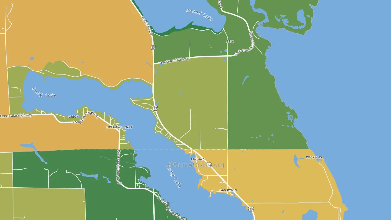 Bell, MI Map of Theft Rates