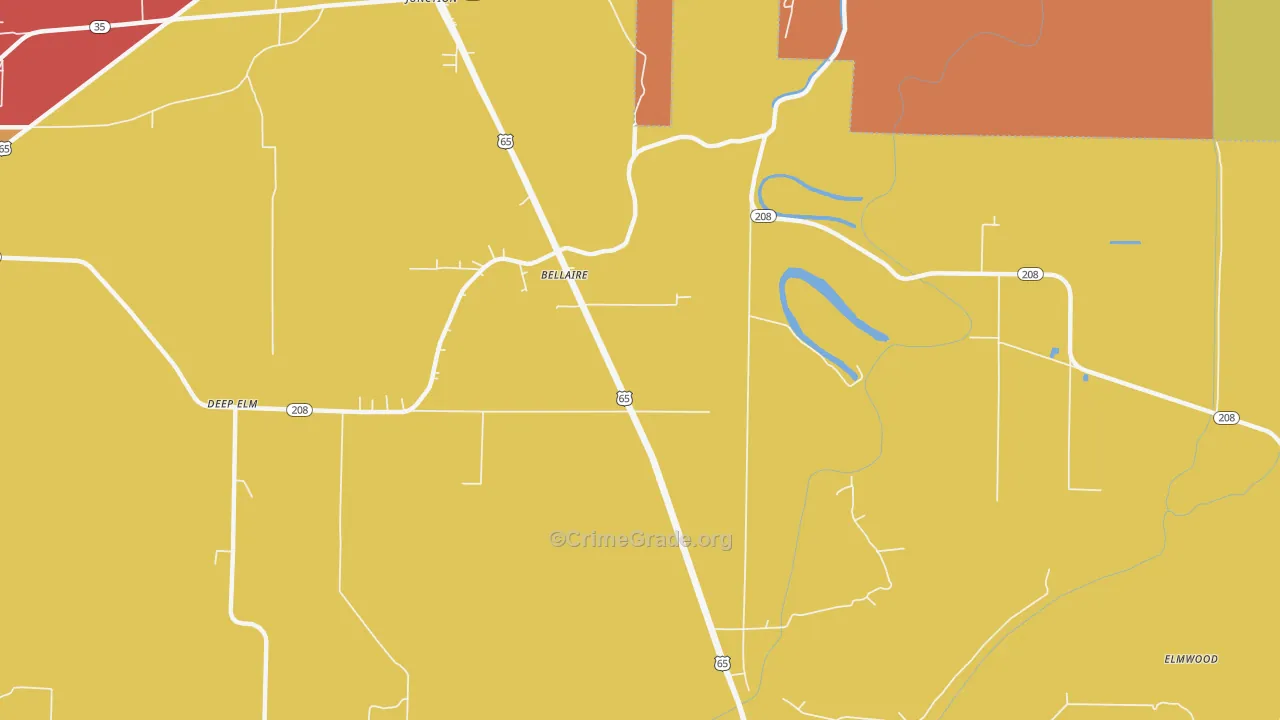 Bellaire, AR Map of Theft Rates