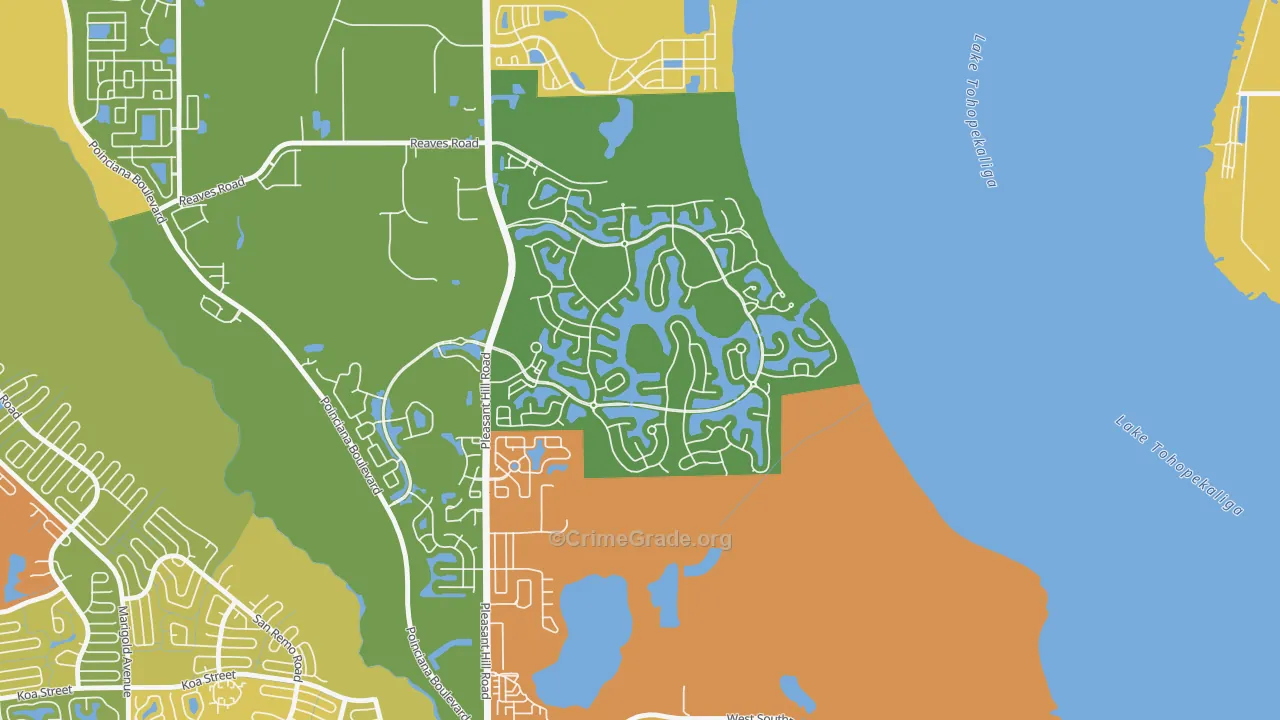 Bellalago, Kissimmee, FL Map of Theft Rates