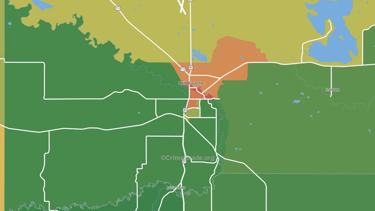 Belle Fourche, SD Map of Theft Rates