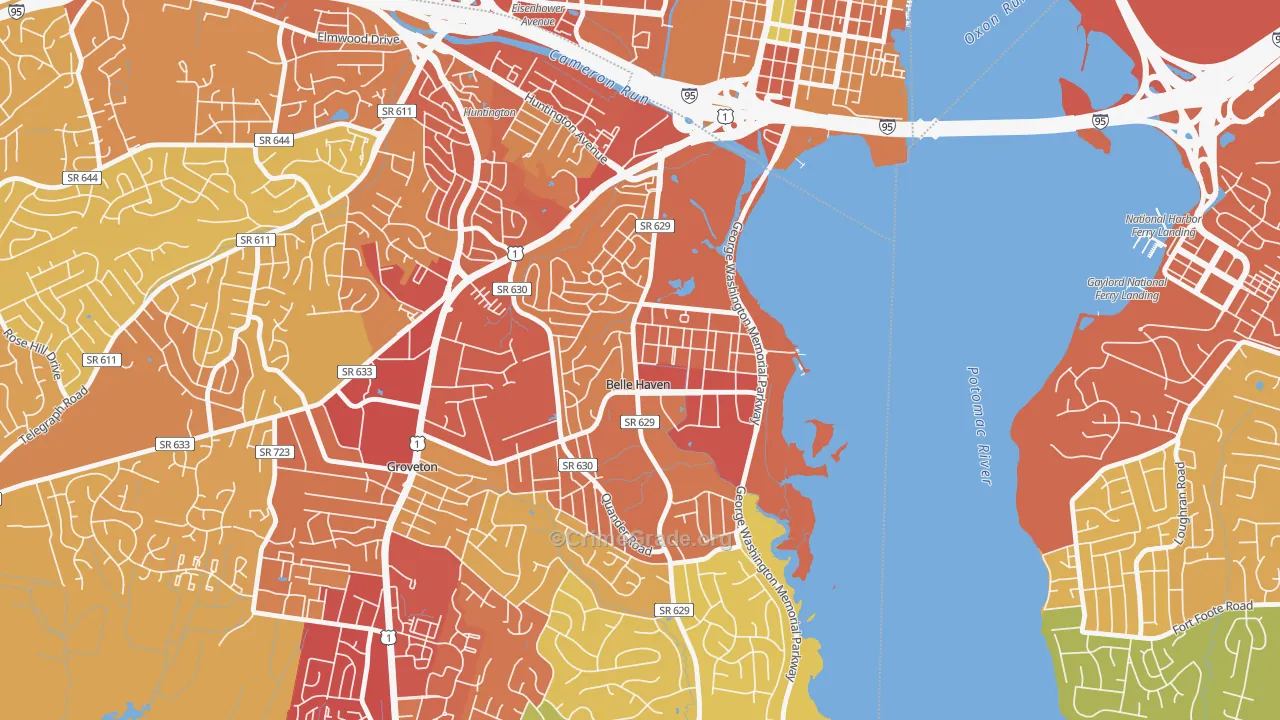 Belle Haven, Belle View, VA Map of Theft Rates
