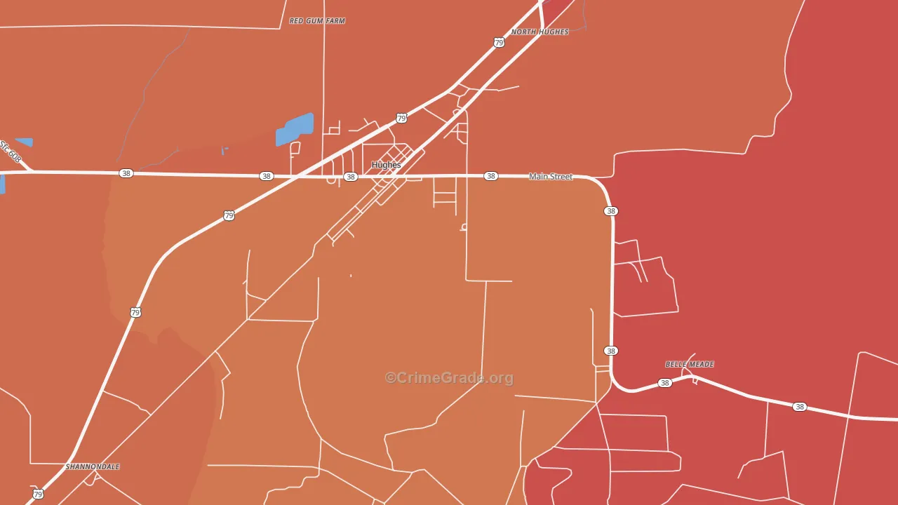 Belle Meade, AR Map of Theft Rates