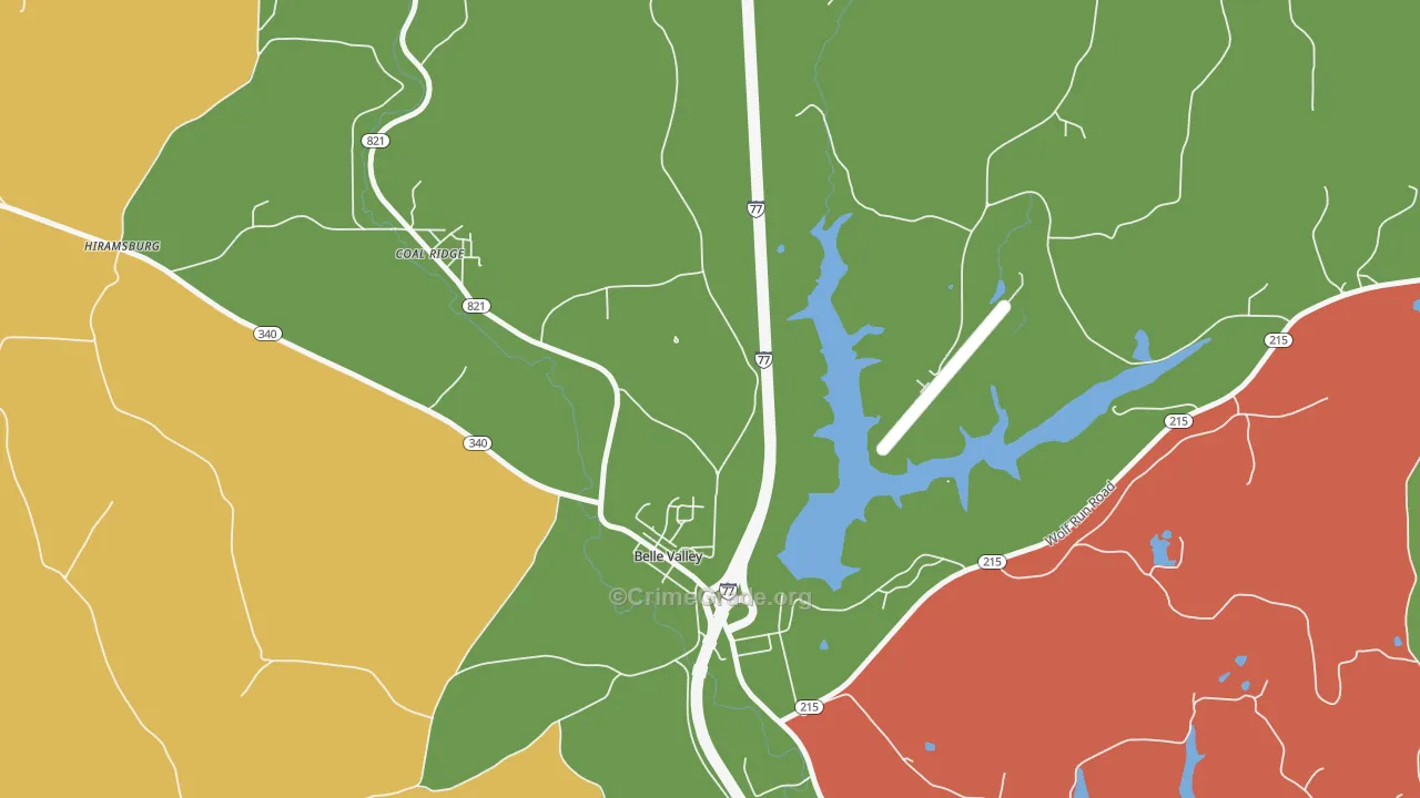 Belle Valley, OH Map of Theft Rates