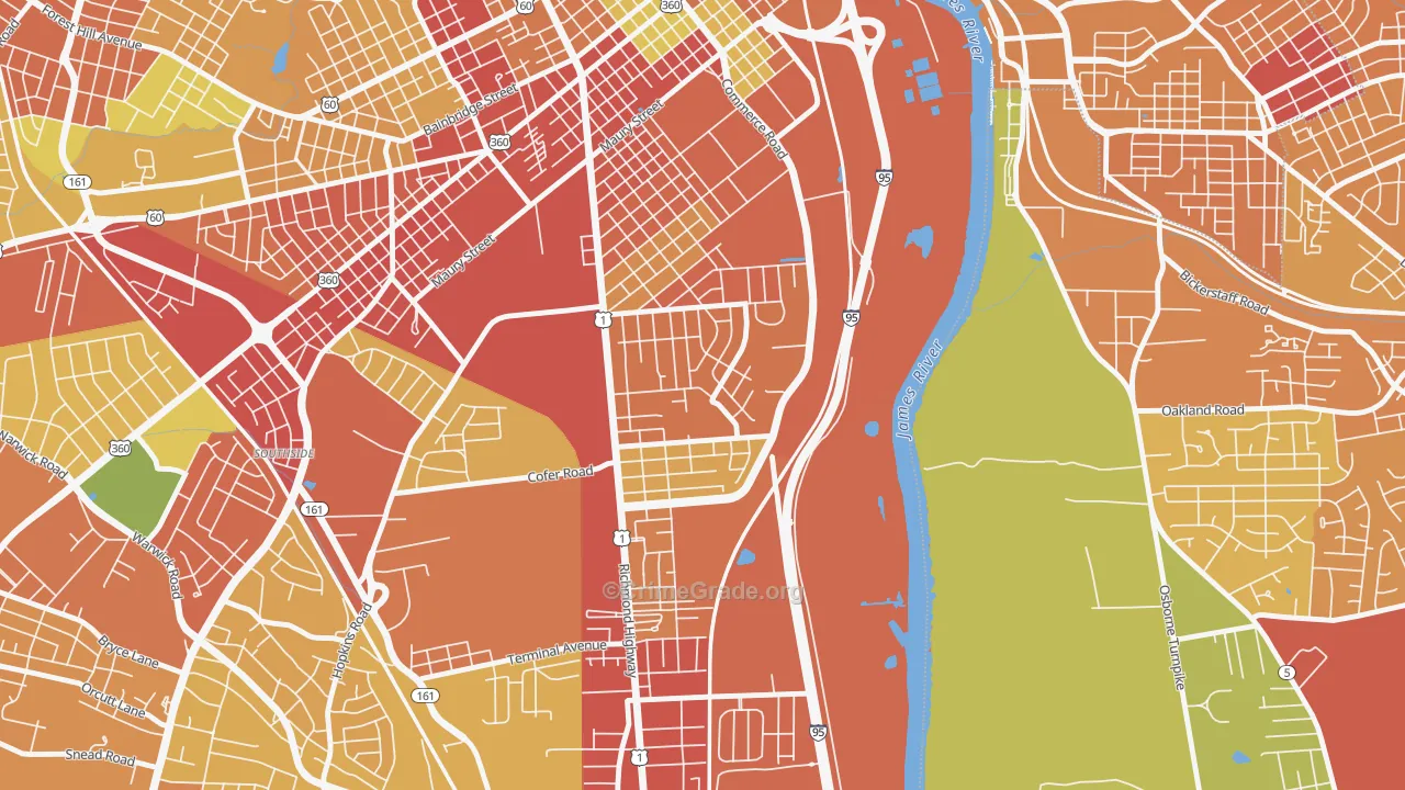 Bellemeade, Richmond, VA Map of Theft Rates