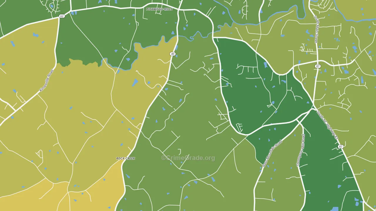 Bellemont, NC Map of Theft Rates