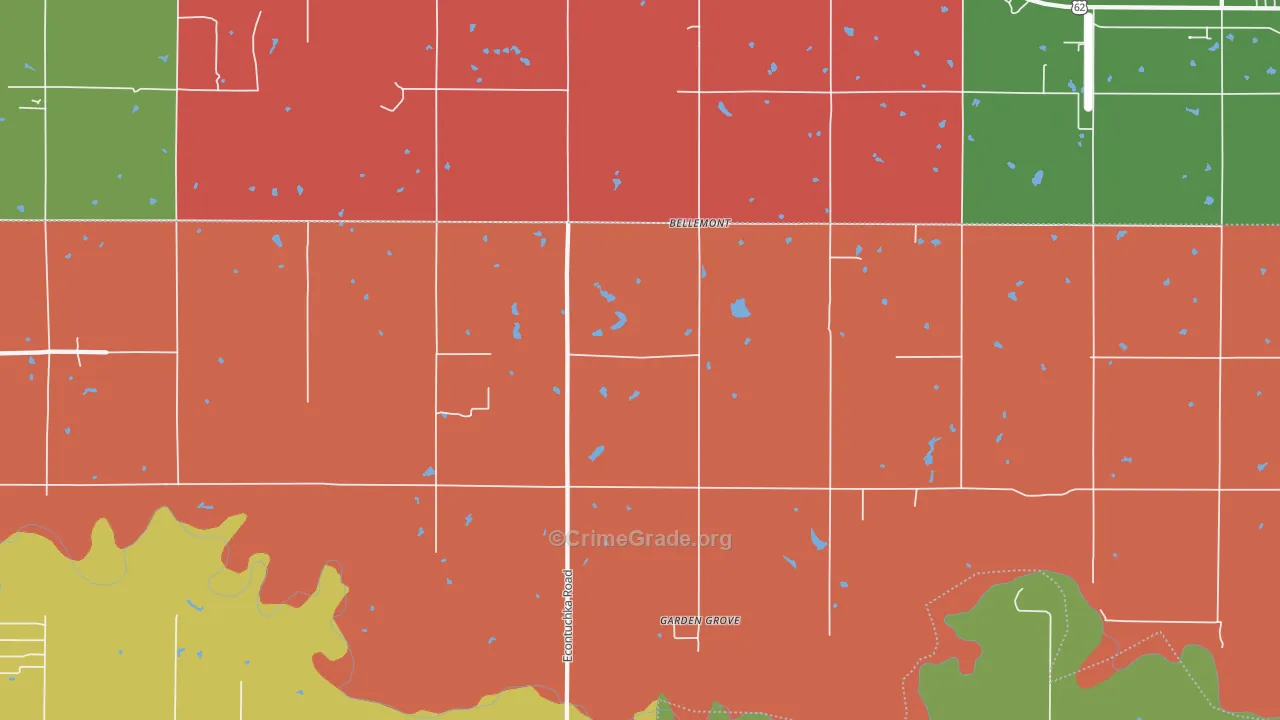 Bellemont, OK Map of Theft Rates