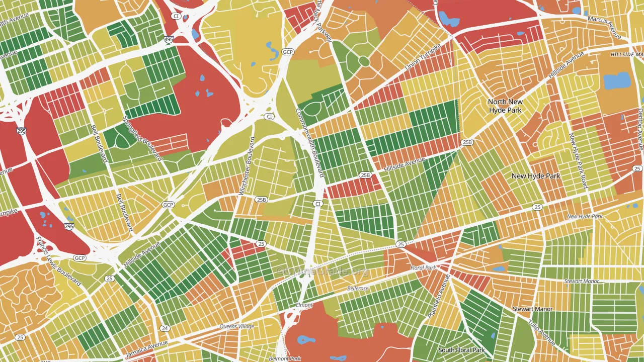 Bellerose, Queens, NY Map of Theft Rates