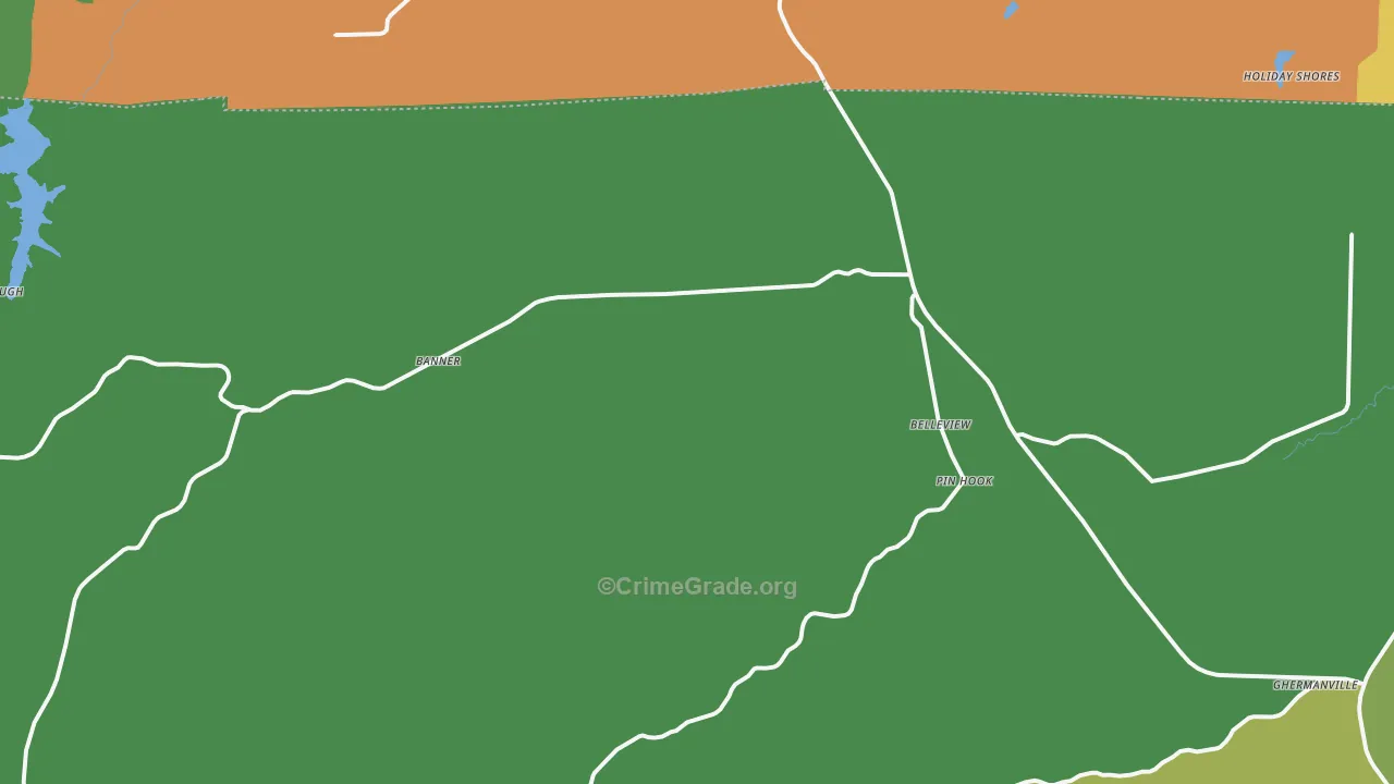 Belleview, MO Map of Theft Rates