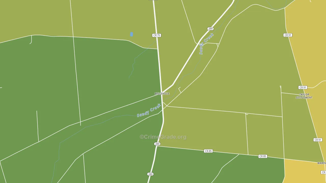 Belleville, NY Map of Theft Rates