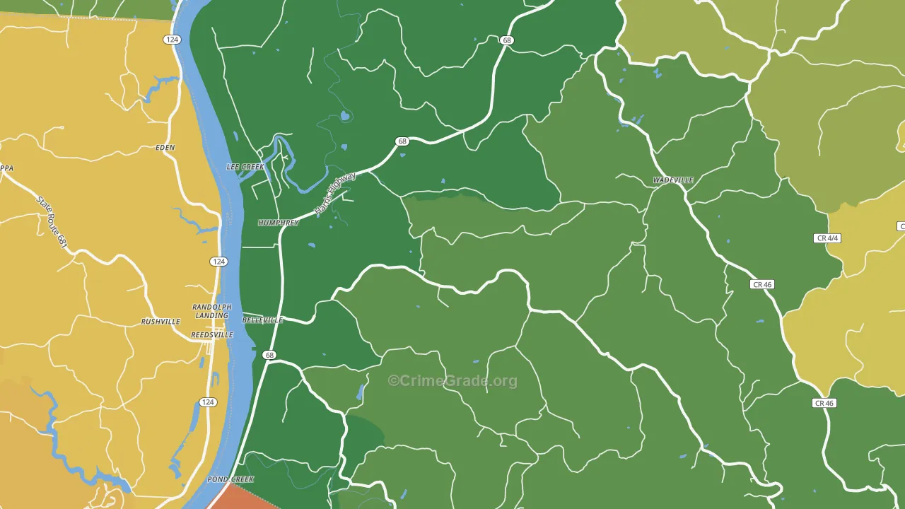 Belleville, WV Map of Theft Rates
