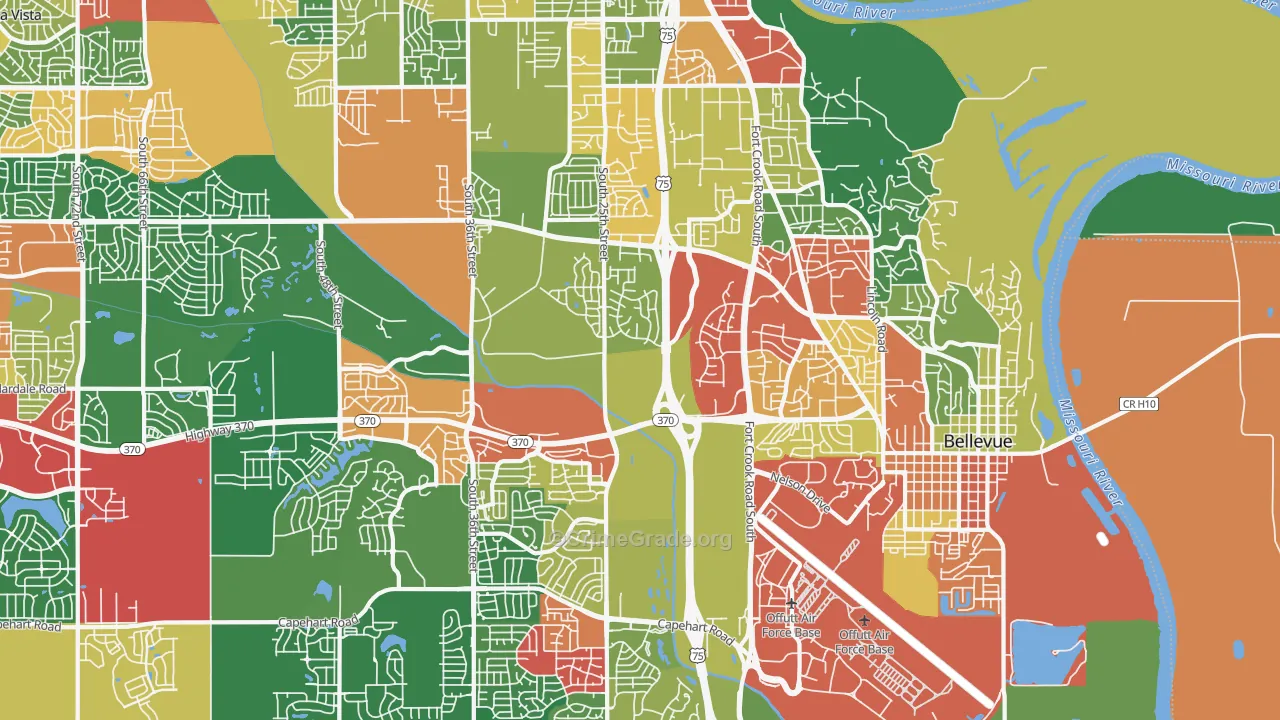 Bellevue, NE Map of Theft Rates