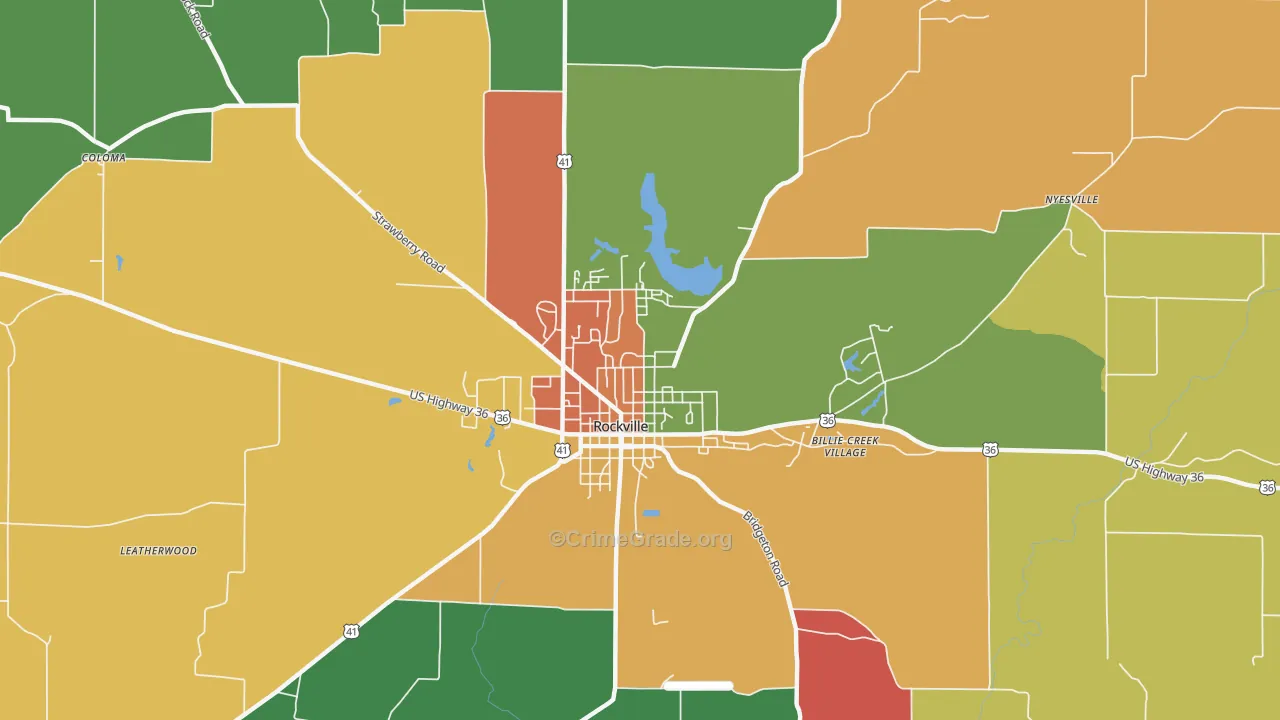 Bellmore, IN Map of Theft Rates