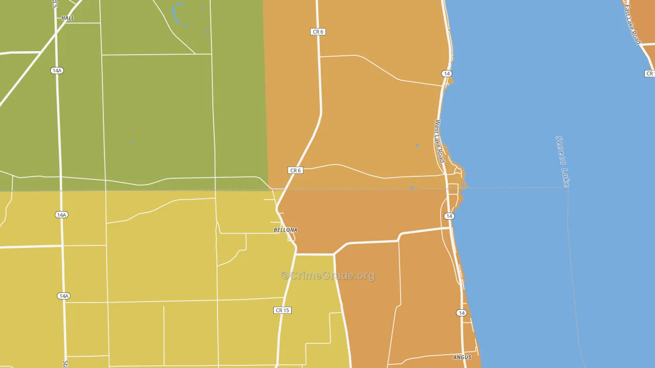 Bellona, NY Map of Theft Rates