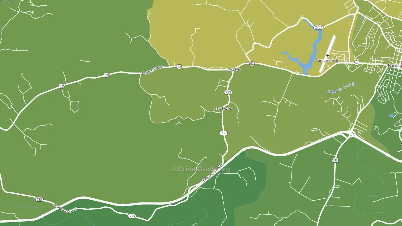 Bellwood, KY Map of Theft Rates