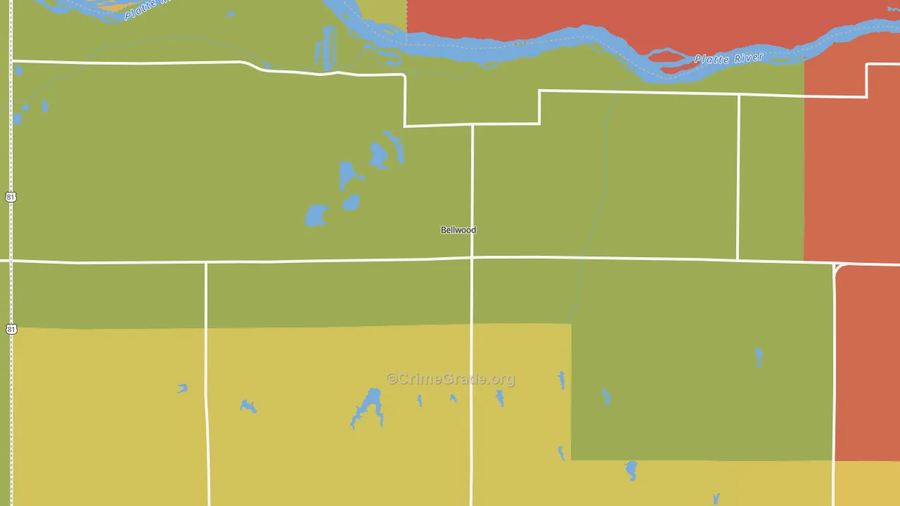 Bellwood, NE Map of Theft Rates