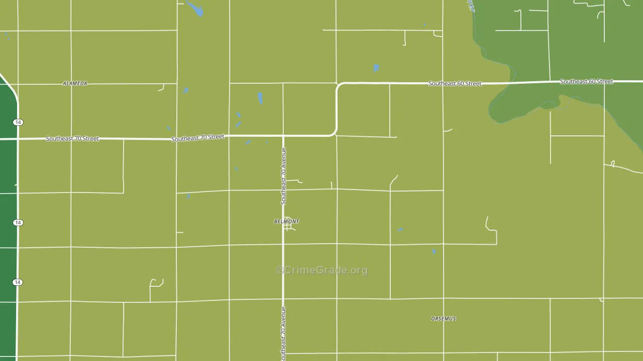 Belmont, KS Map of Theft Rates