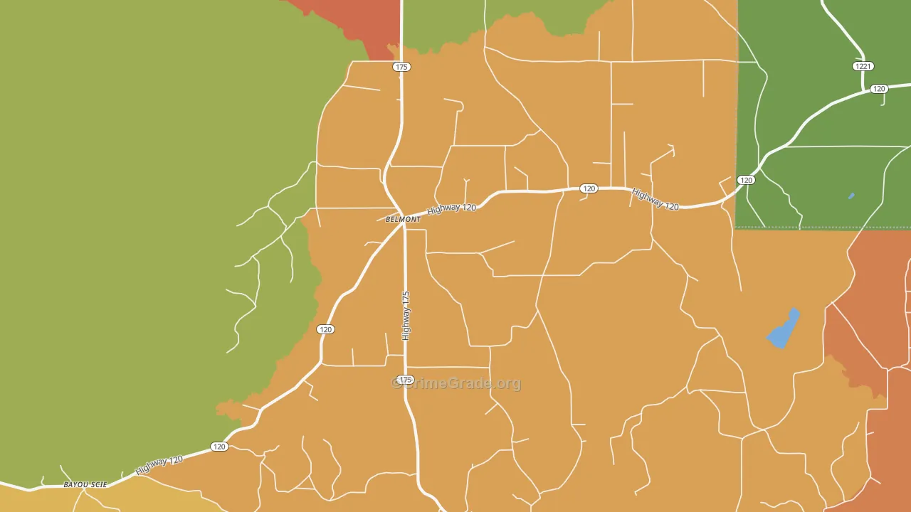 Belmont, LA Map of Theft Rates