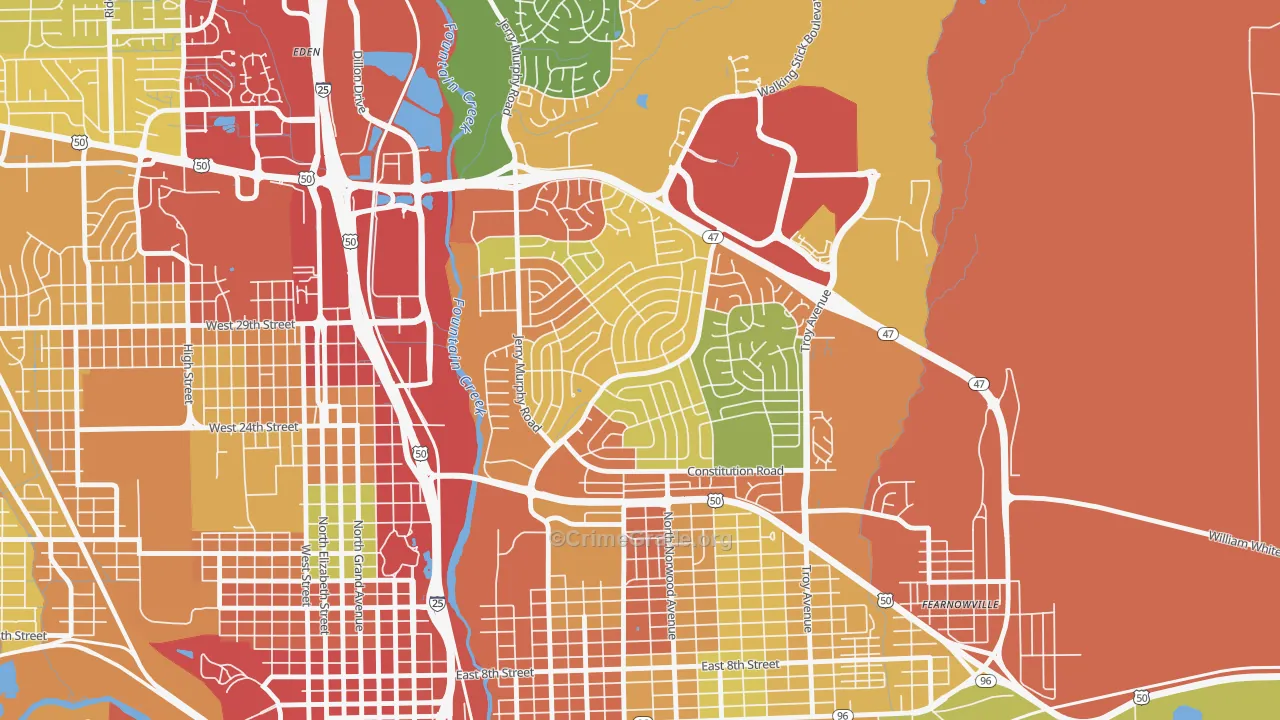 Belmont, Pueblo, CO Map of Theft Rates