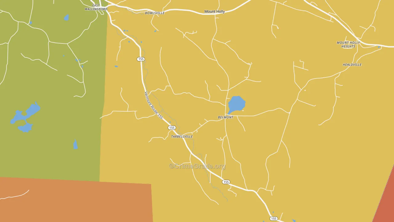 Belmont, VT Map of Theft Rates