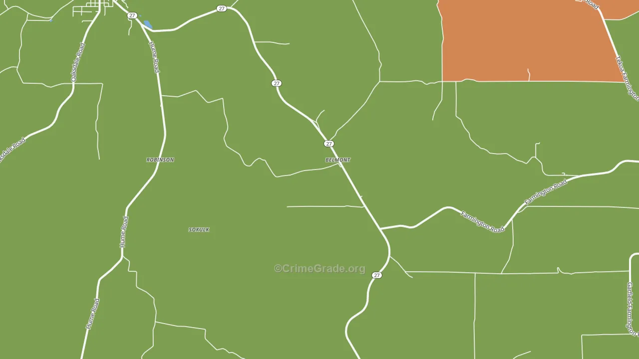 Belmont, WA Map of Theft Rates