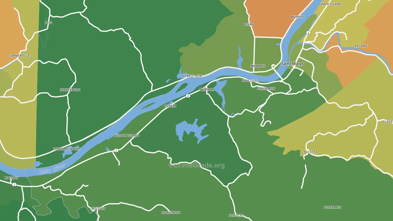 Belmont, WV Map of Theft Rates