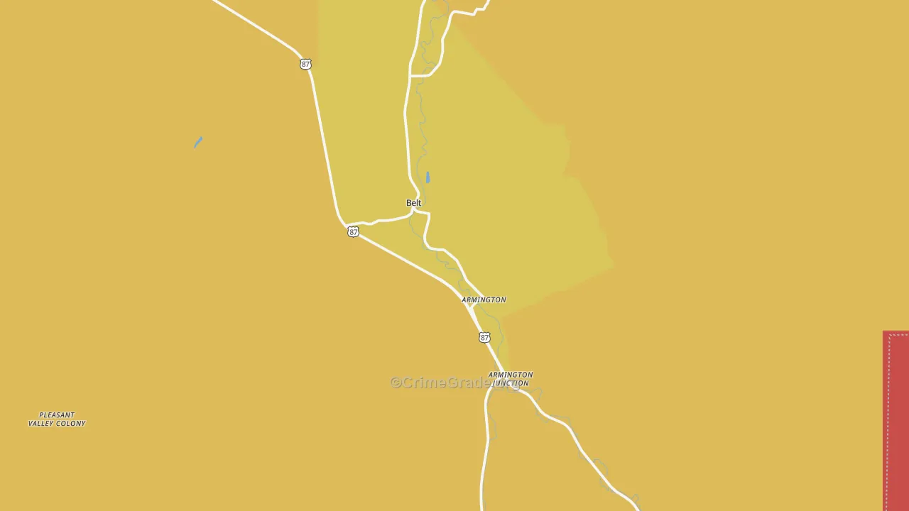 Belt, MT Map of Theft Rates