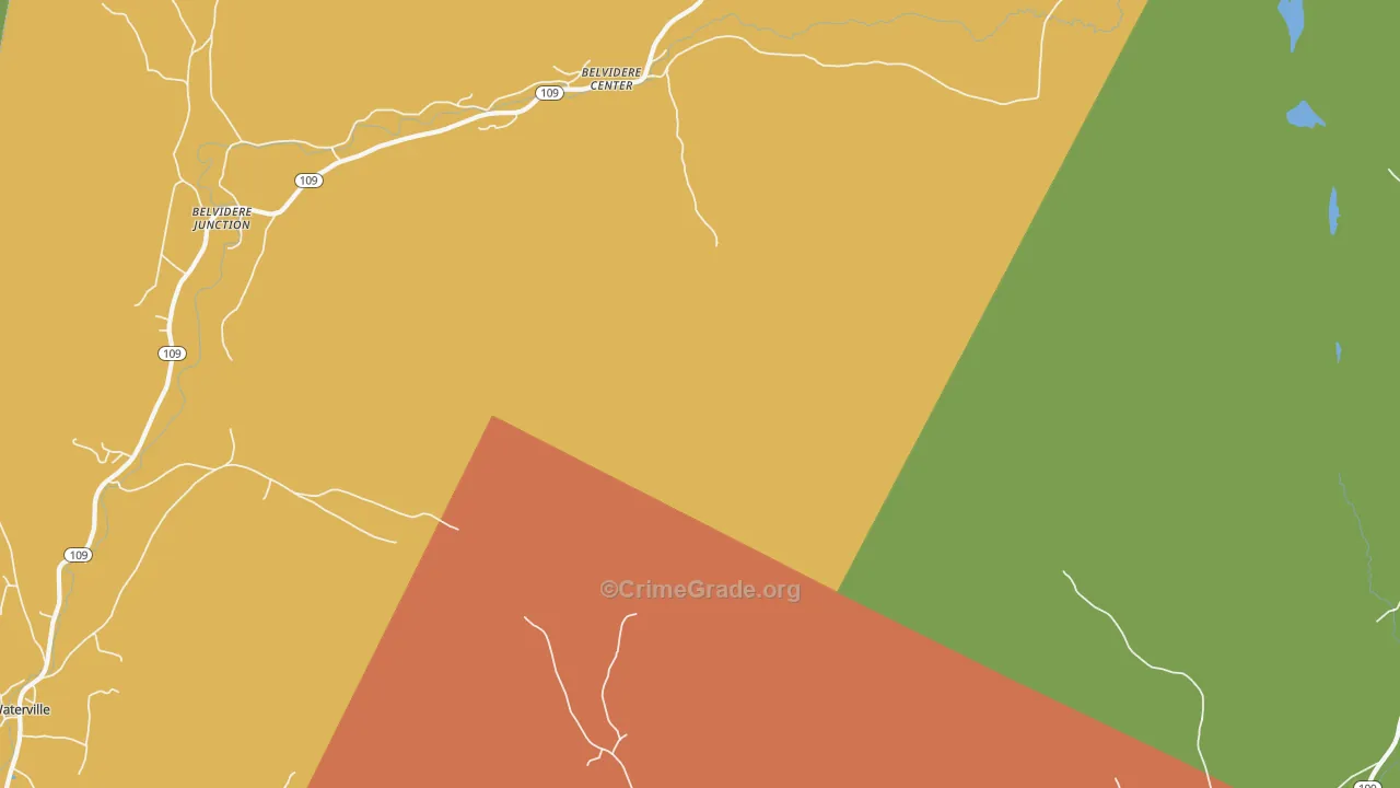 Belvidere Center, VT Map of Theft Rates