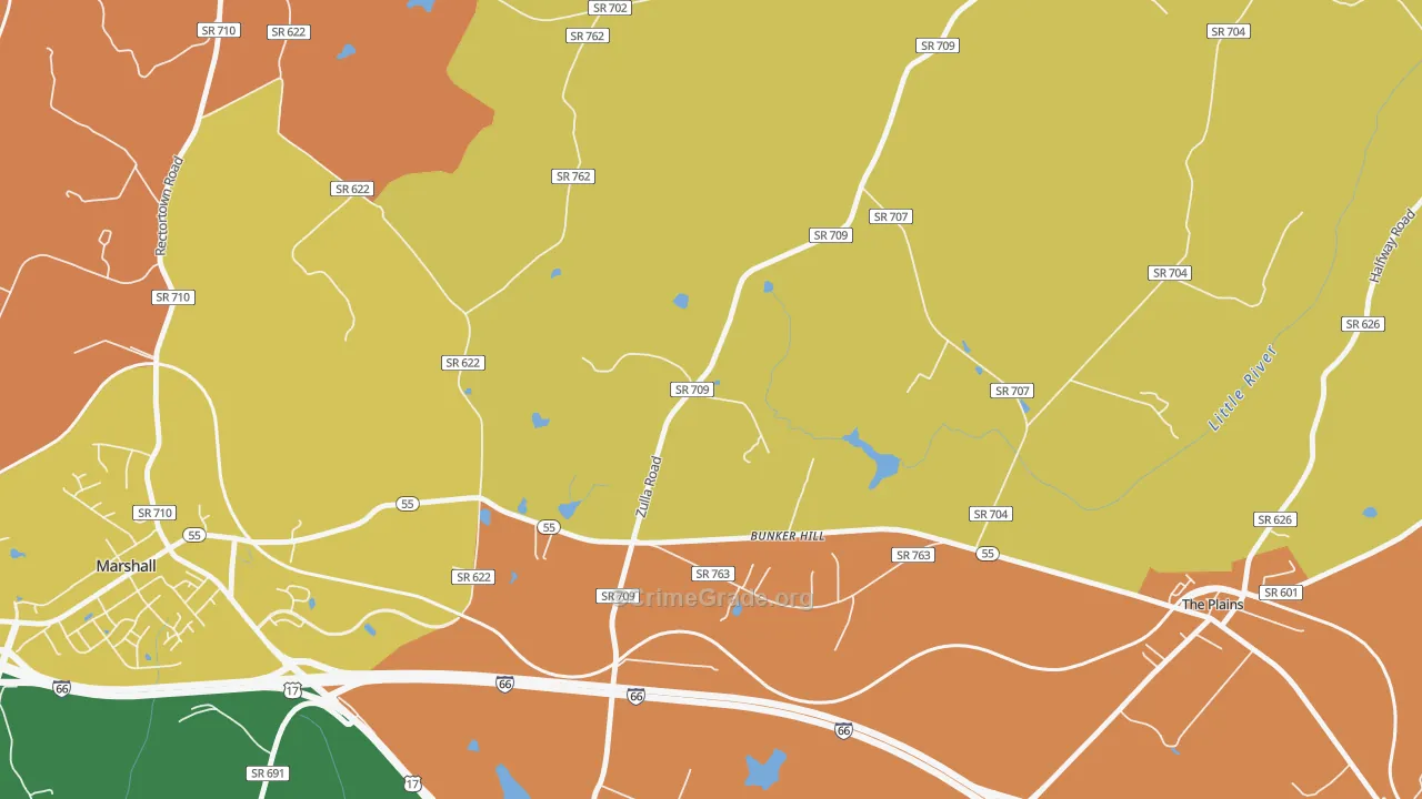 Belvoir, VA Map of Theft Rates