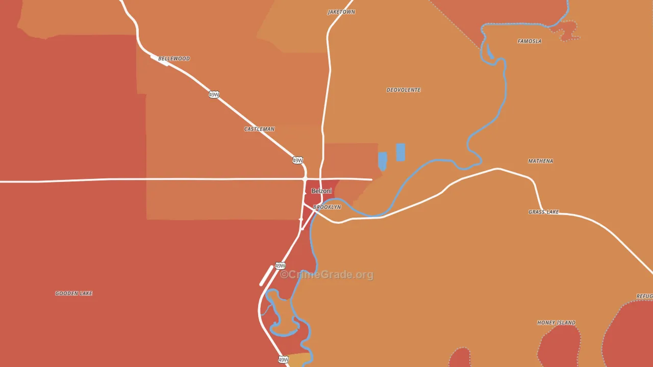 Belzoni, MS Map of Theft Rates