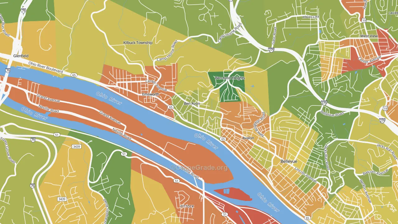 Ben Avon, PA Map of Theft Rates