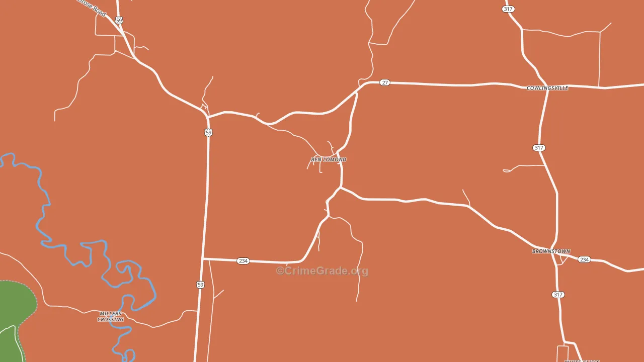 Ben Lomond, AR Map of Theft Rates