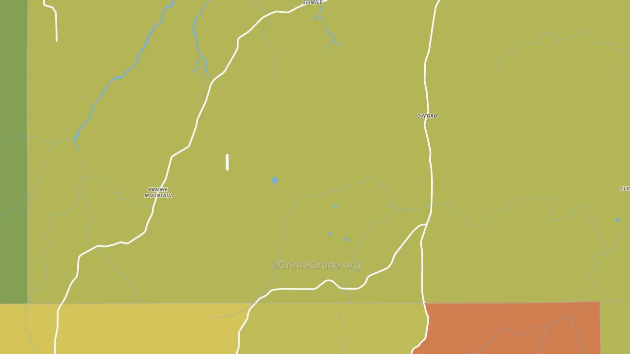 Bend, TX Map of Theft Rates