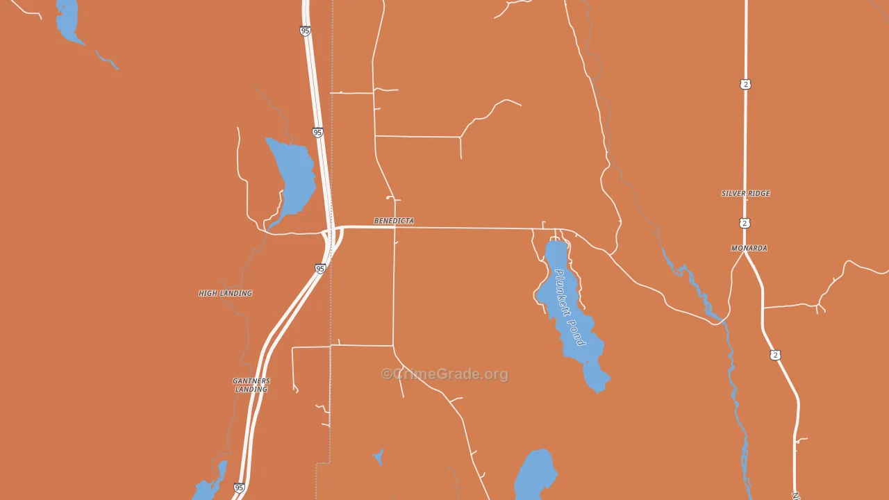 Benedicta, ME Map of Theft Rates