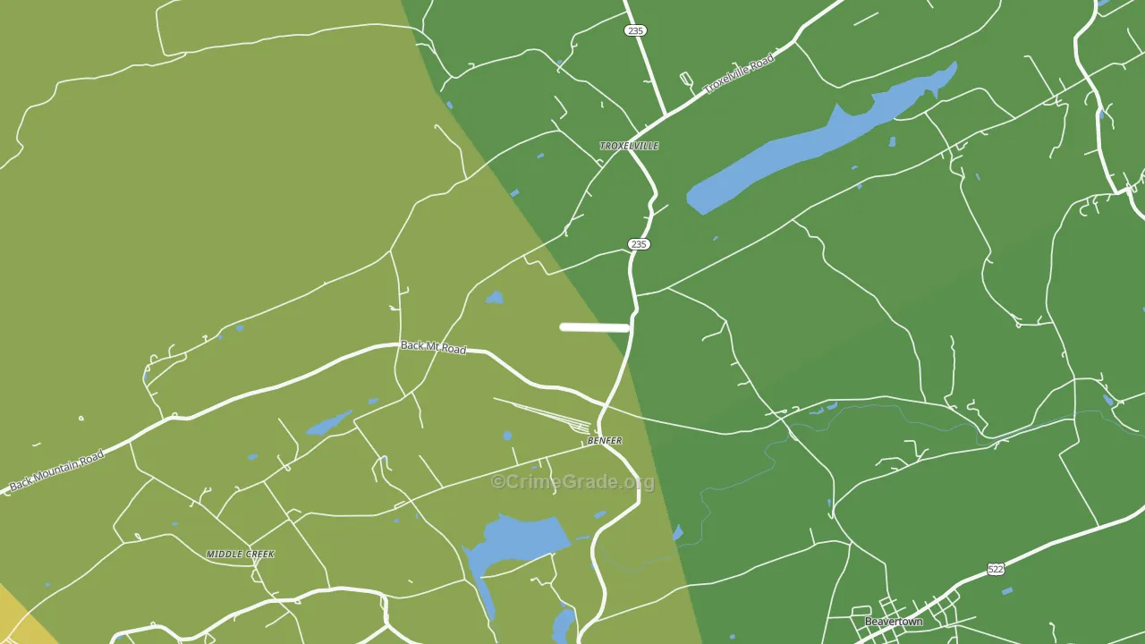Benfer, PA Map of Theft Rates