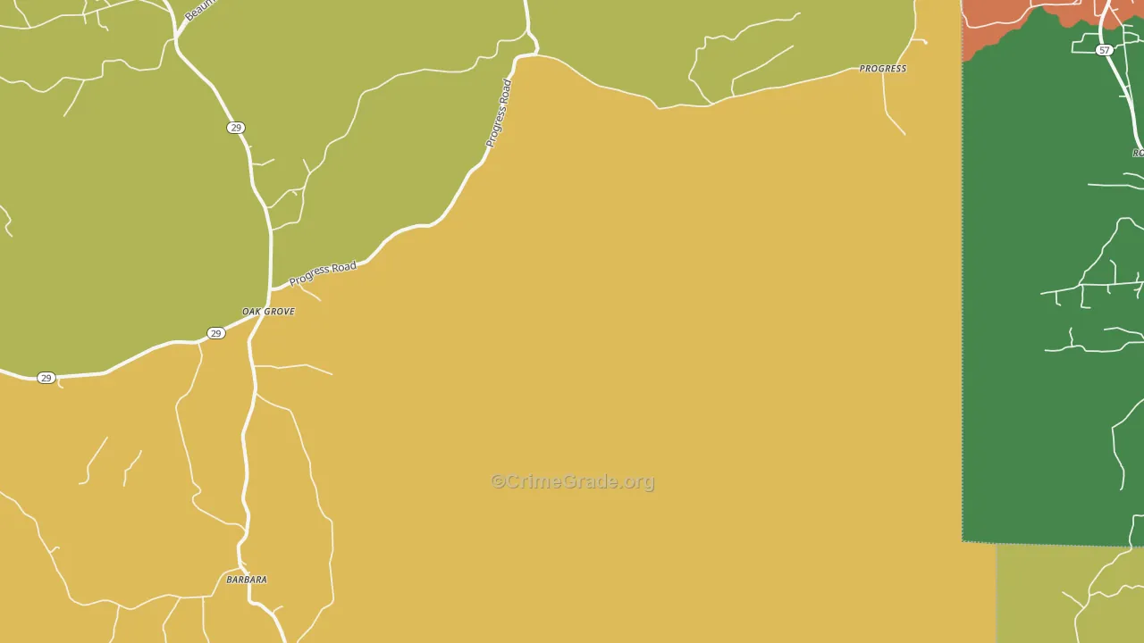 Benndale, MS Map of Theft Rates