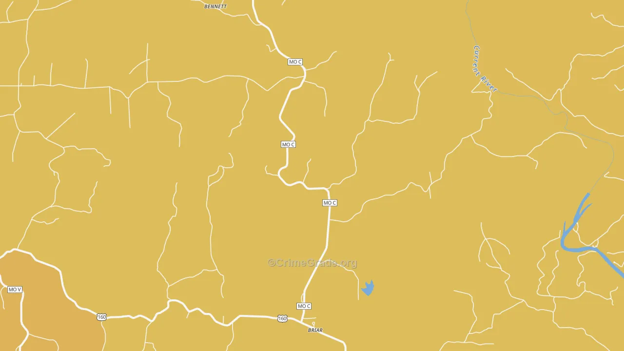 Bennett, MO Map of Theft Rates