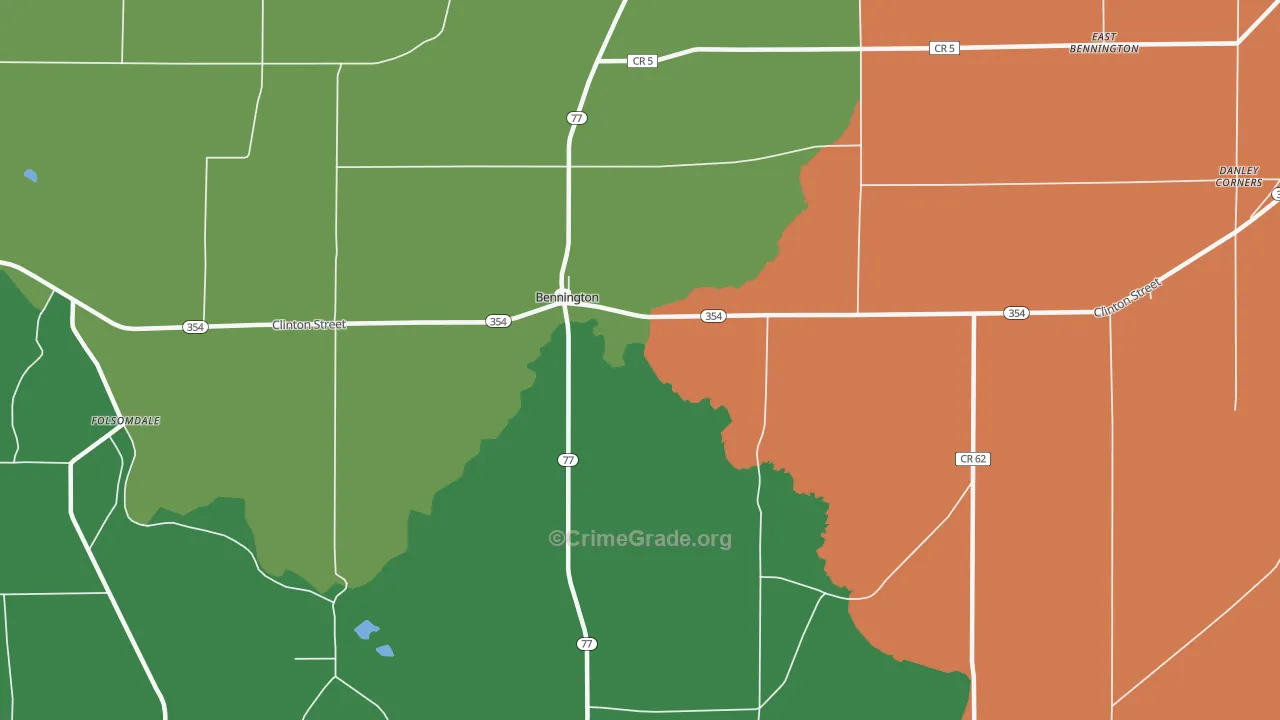 Bennington, NY Map of Theft Rates